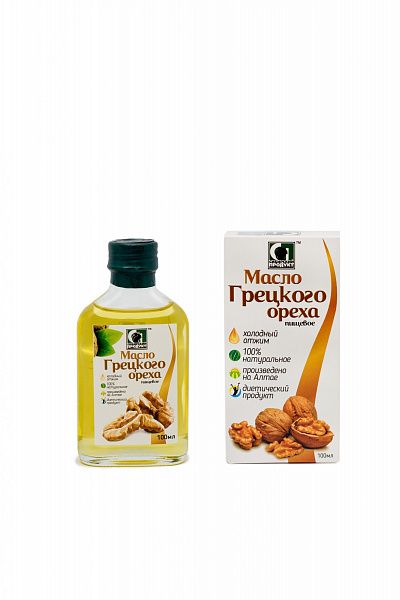 Масло нерафинированное пищевое грецкого ореха "Сибирское" марка П, 100 мл.